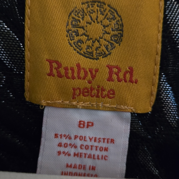 Ruby Rd. Black Metallic Floral-Print Zip Jacket - Picture 6 of 6